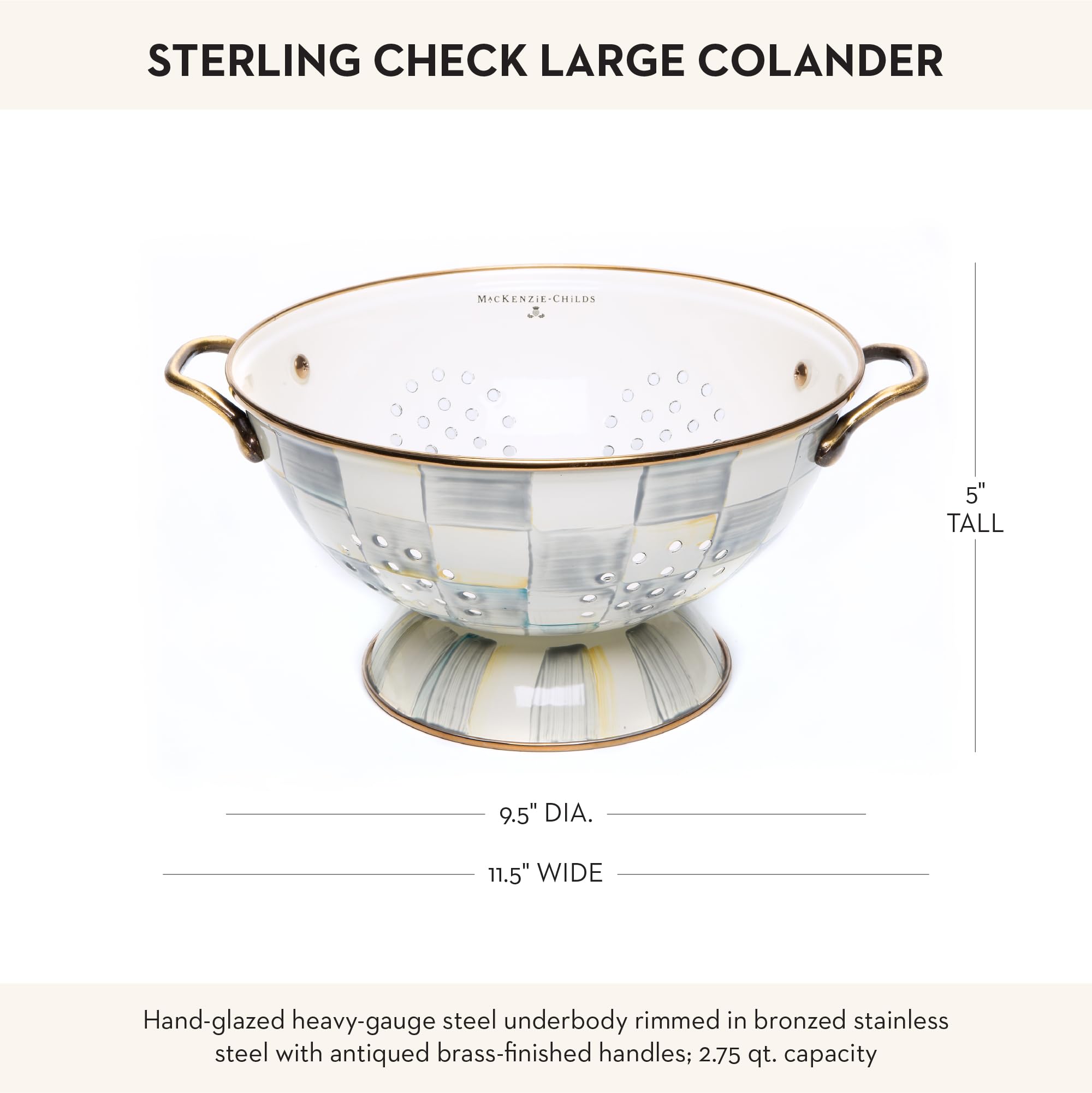 Amazon.com: MACKENZIE-CHILDS Enamel Colander, Decorative Kitchen